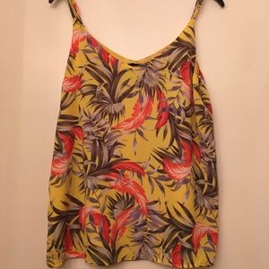 Yellow tropical sleeveless top